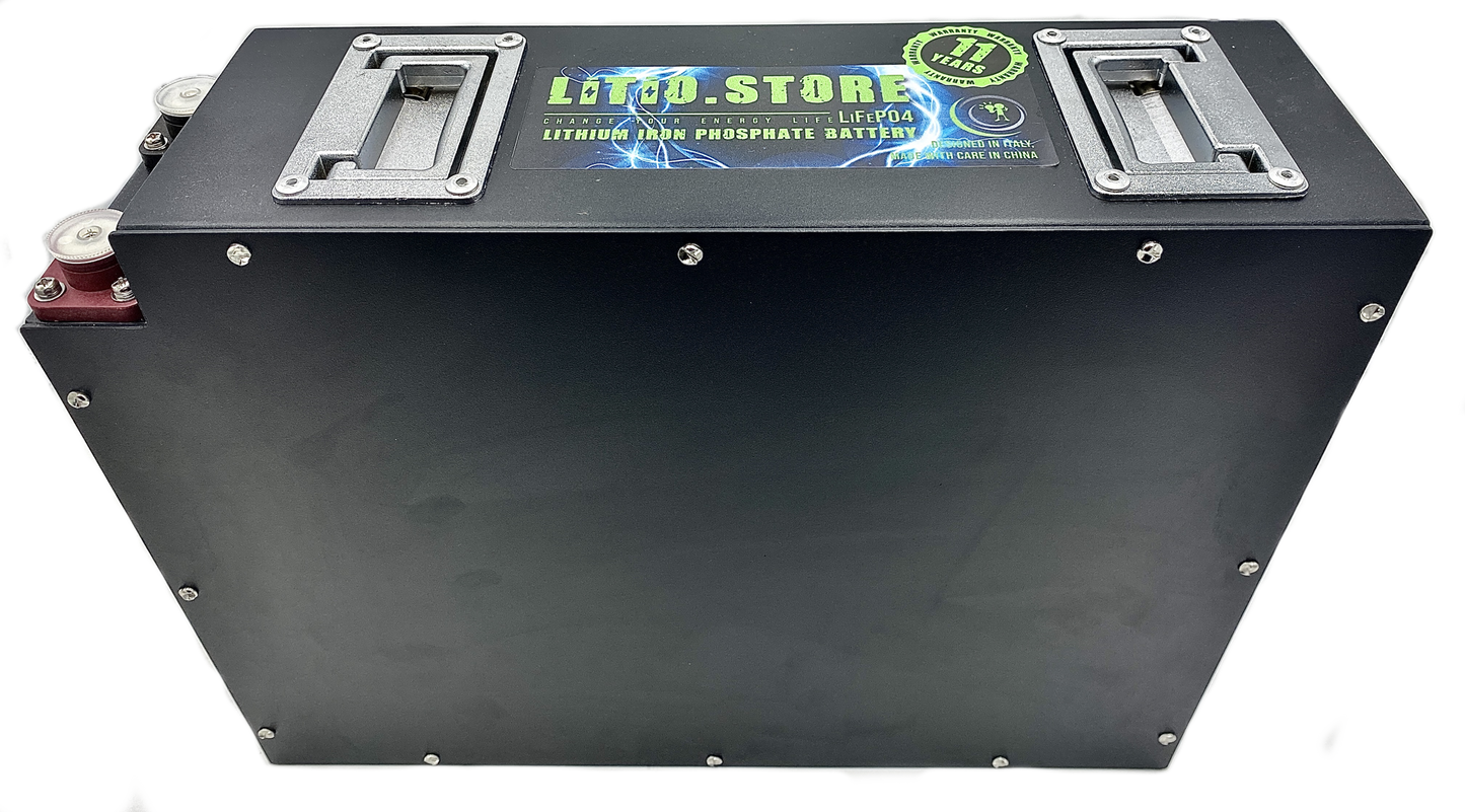 Batterie LiFePO4 12V 200Ah 2560Wh 200A BMS Lithium Serie ULTRASLIM Metal