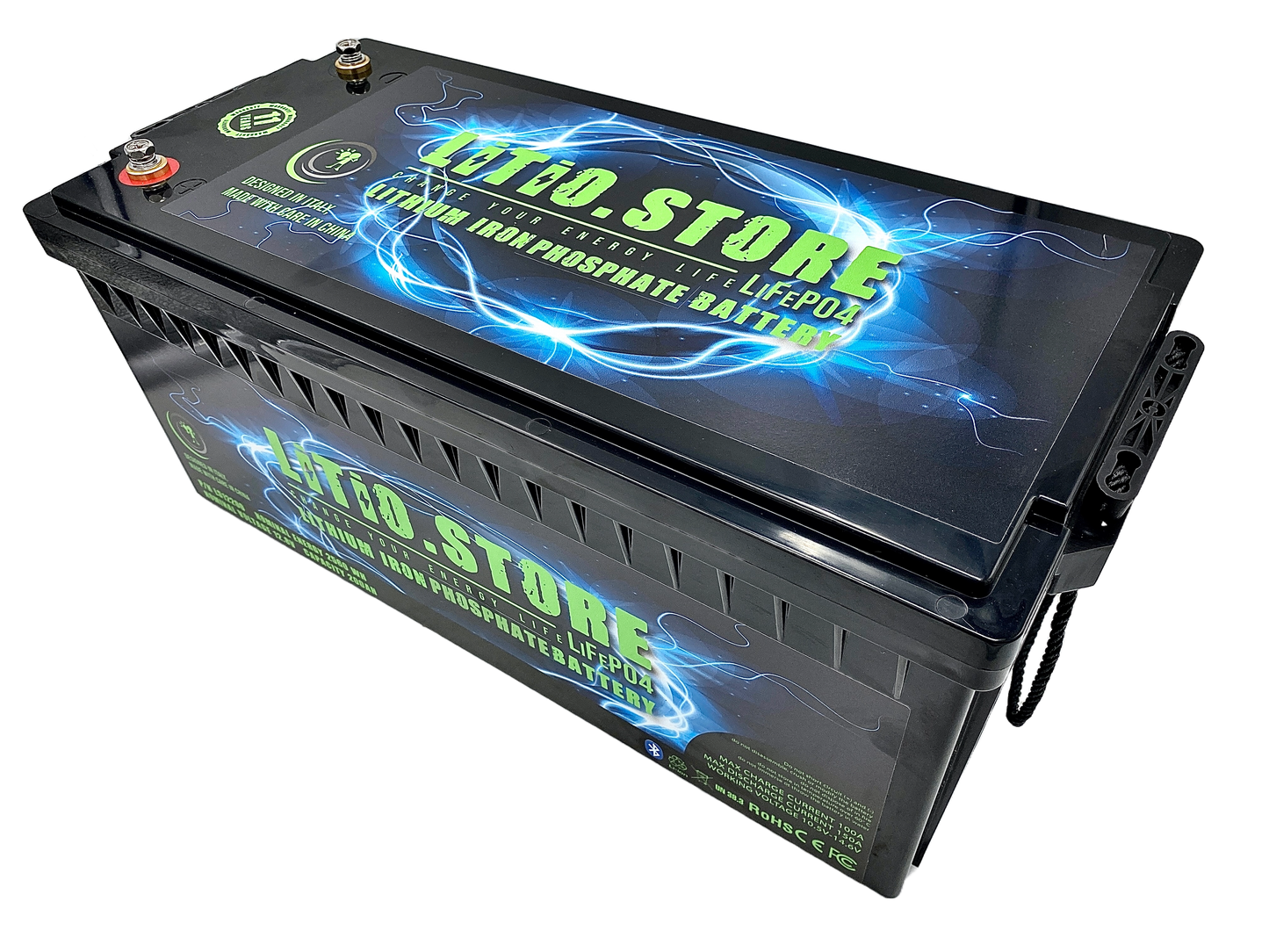 Batterie LiFePO4 24V 100Ah 2560Wh 100A BMS Lithium Serie bluetooth Litio Store