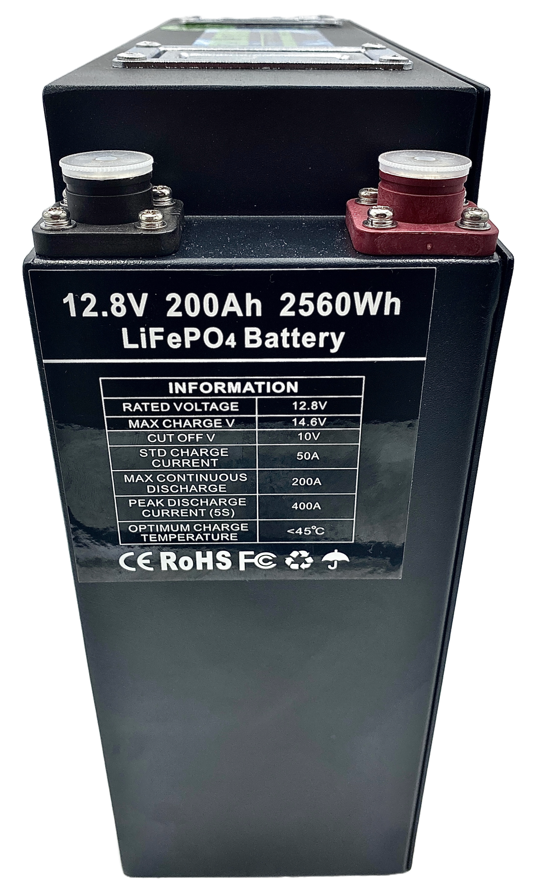 Batterie LiFePO4 12V 200Ah 2560Wh 200A BMS Lithium Serie ULTRASLIM Metal