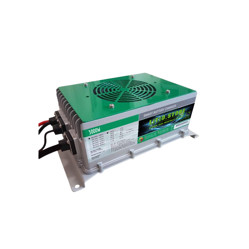 Chargeur Batteries LiFePO4 48V 55A 3000W IP67 Chargeur étanche Litio Store